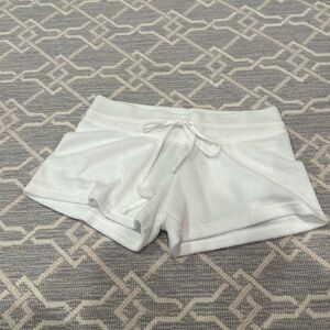 Terry cloth white shirt shorts